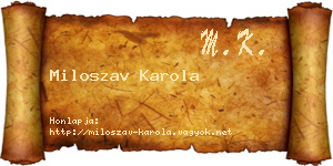 Miloszav Karola névjegykártya